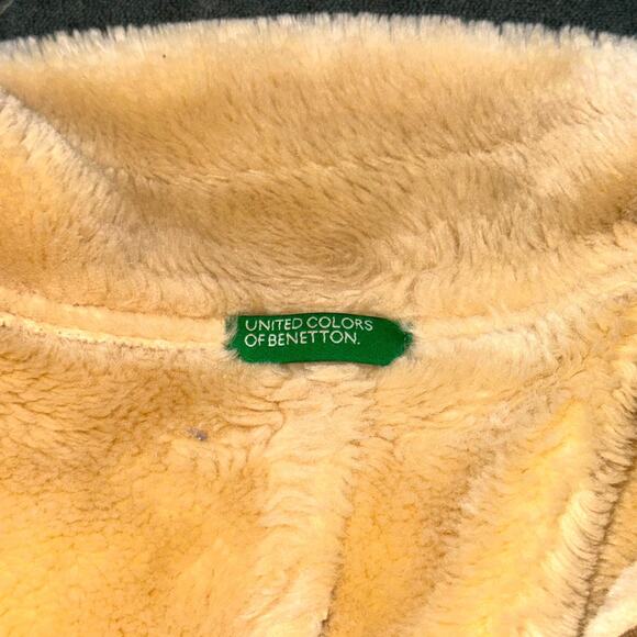 United Colors of Benetton Jacket Womens Medium Brown Sherpa Lined HAS FLAWS - Picture 5 of 12